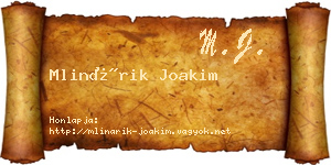Mlinárik Joakim névjegykártya